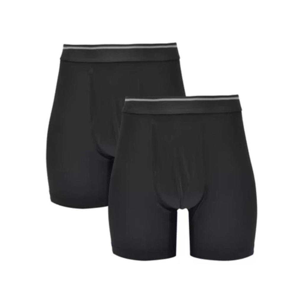 Athletic Works Men's Performance Boxer Briefs 2pk Black  Size 2XL (44-46) NWT